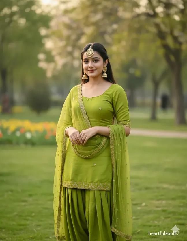 women Fashion casual collection presents green coloue patiyala suit