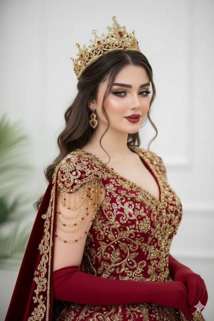 mehroon colour gown enhance women fashion grace