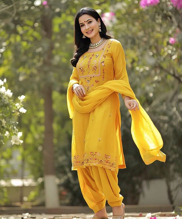Women Fashion casual collectoion presents yellow colour suit
